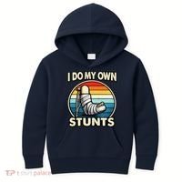 I Do My Own Stunts Broken Leg Funny Meme Kids Hoodie thumb 0