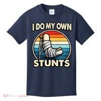 I Do My Own Stunts Broken Leg Funny Meme Kids T-Shirt thumb 0
