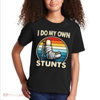 I Do My Own Stunts Broken Leg Funny Meme Kids T-Shirt thumb 2