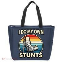 I Do My Own Stunts Broken Leg Funny Meme Tote Bag thumb 0