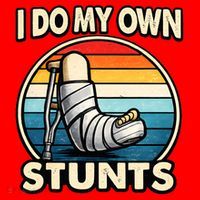 I Do My Own Stunts Broken Leg Funny Meme Santa Hat thumb 1