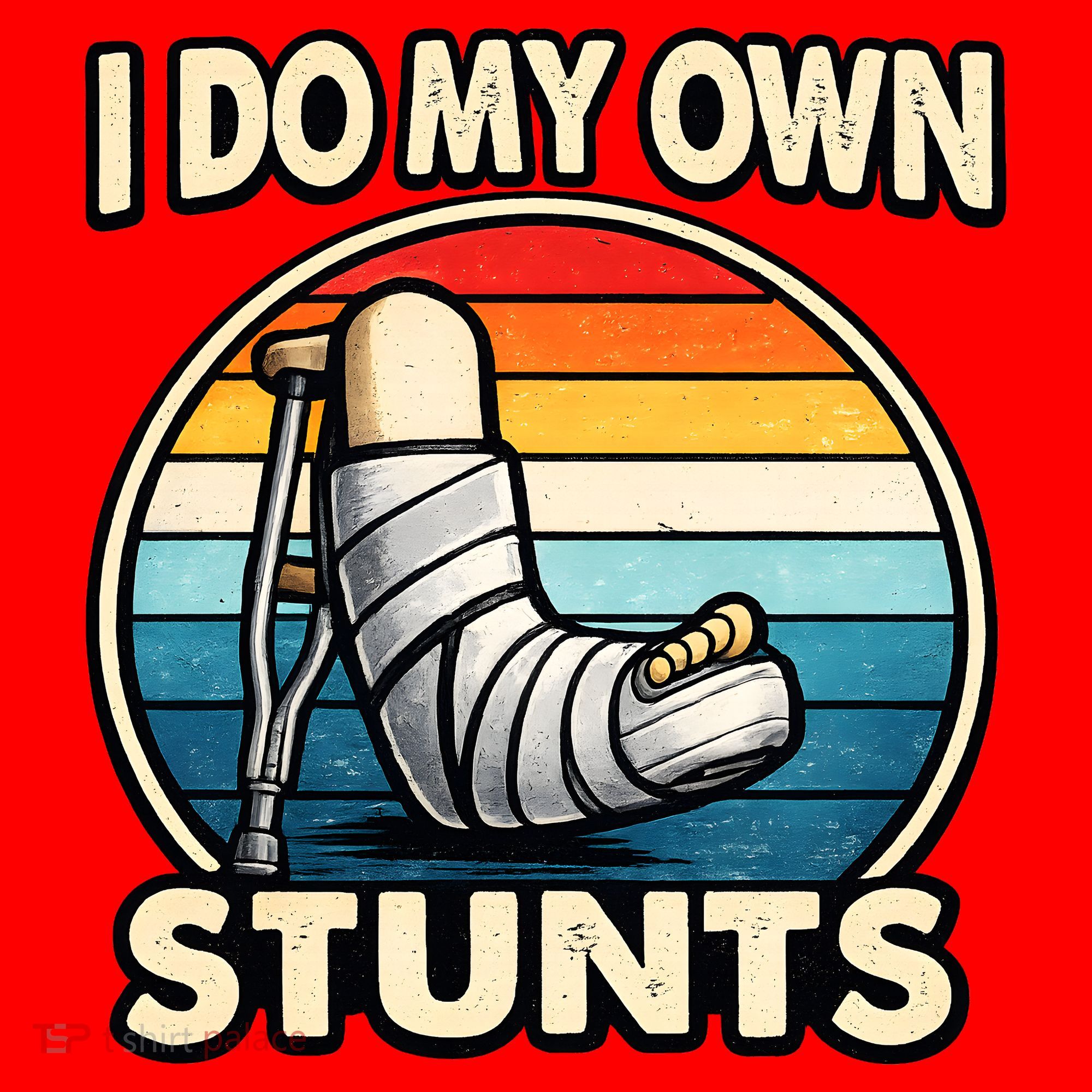 I Do My Own Stunts Broken Leg Funny Meme Santa Hat