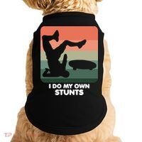 I Do My Own Stunts Funny Skateboard Doggie Tank thumb 0