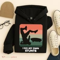 I Do My Own Stunts Funny Skateboard Hoodie thumb 4