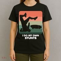 I Do My Own Stunts Funny Skateboard T-Shirt thumb 4