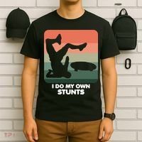 I Do My Own Stunts Funny Skateboard T-Shirt thumb 6