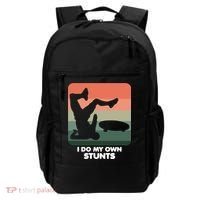 I Do My Own Stunts Funny Skateboard Backpack thumb 0