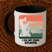 I Do My Own Stunts Funny Skateboard Coffee Mug thumb 2