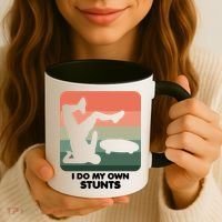 I Do My Own Stunts Funny Skateboard Coffee Mug thumb 3