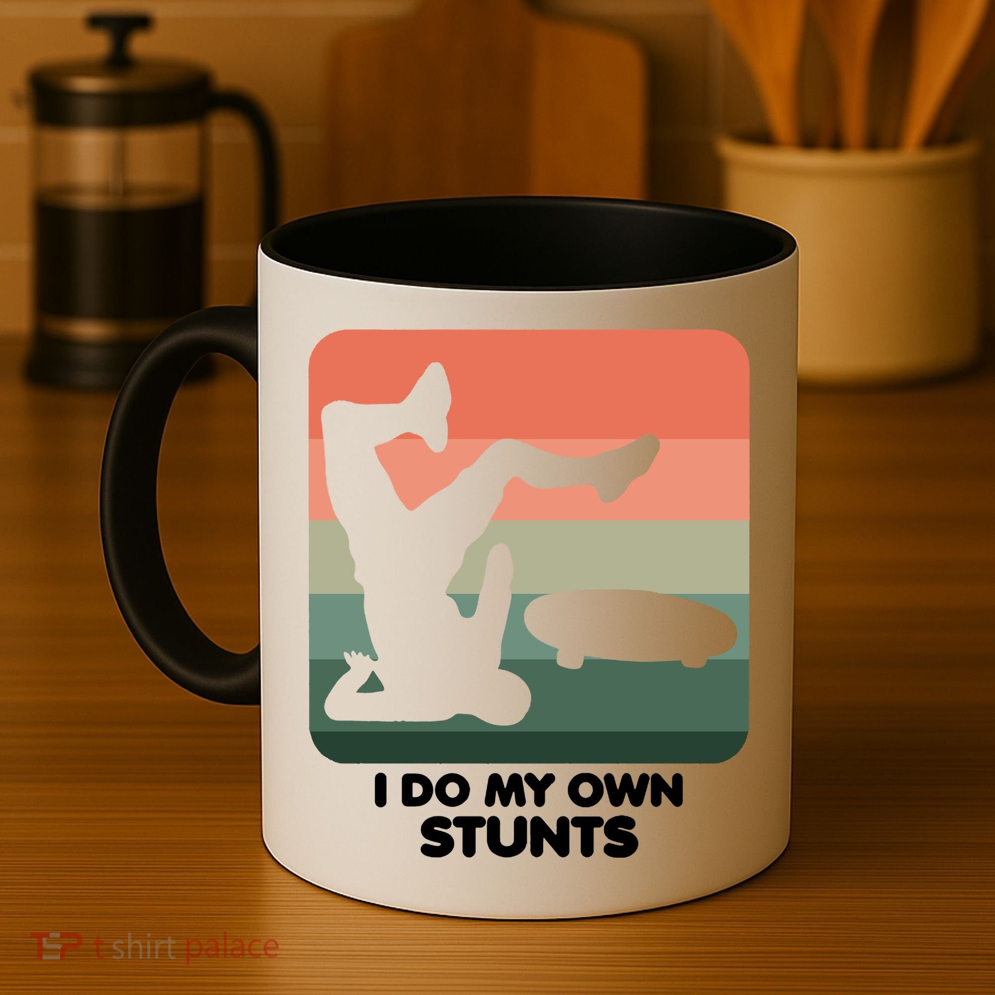 I Do My Own Stunts Funny Skateboard Coffee Mug