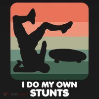 I Do My Own Stunts Funny Skateboard Baby Bodysuit thumb 2