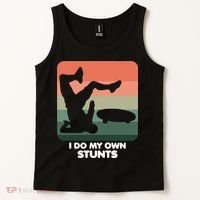 I Do My Own Stunts Funny Skateboard Tank Top thumb 2
