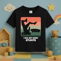 I Do My Own Stunts Funny Skateboard Toddler T-Shirt thumb 3