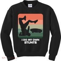 I Do My Own Stunts Funny Skateboard Kids Sweatshirt thumb 0