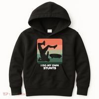 I Do My Own Stunts Funny Skateboard Kids Hoodie thumb 0
