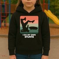 I Do My Own Stunts Funny Skateboard Kids Hoodie thumb 3