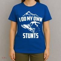 I Do My Own Stunts Snowmobile Cool Gift T-Shirt thumb 4