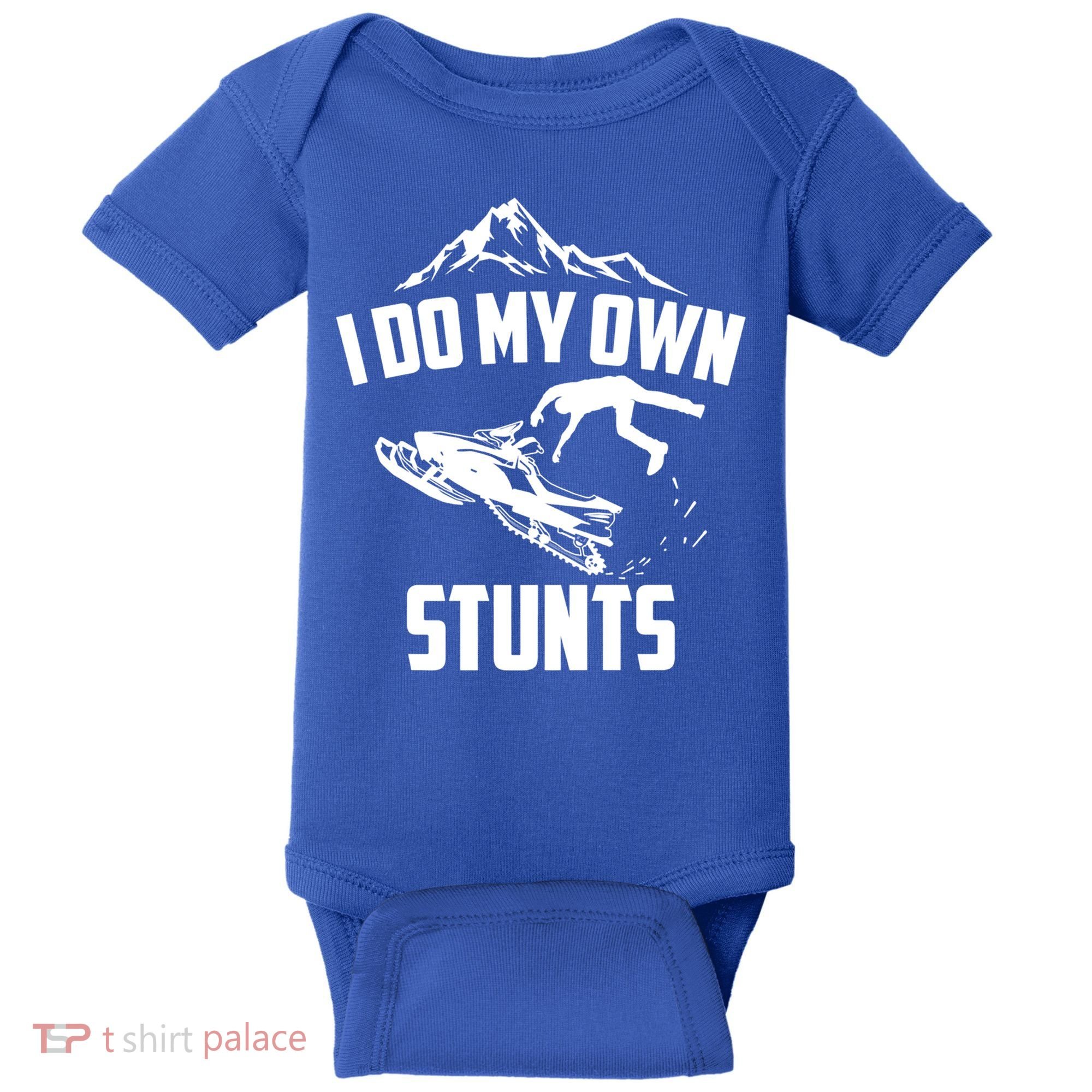 I Do My Own Stunts Snowmobile Cool Gift Baby Bodysuit