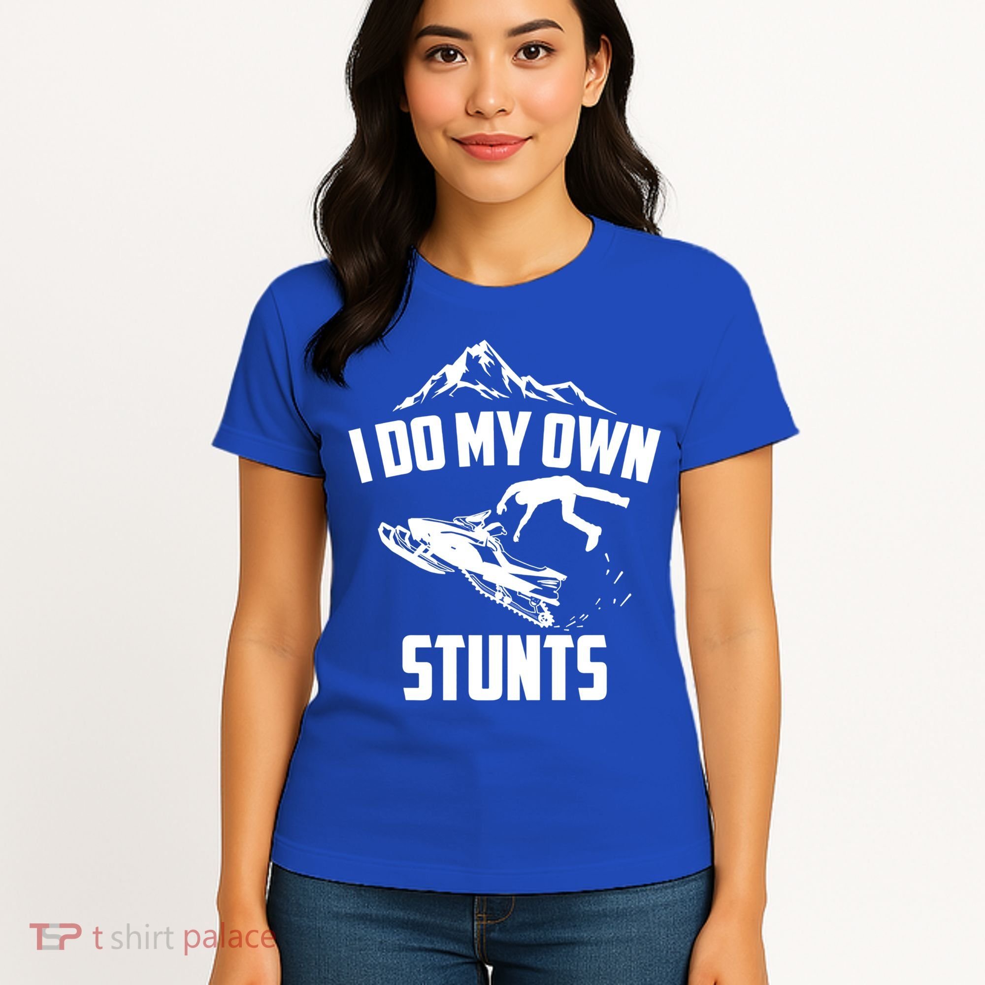 I Do My Own Stunts Snowmobile Cool Gift Women's T-Shirt