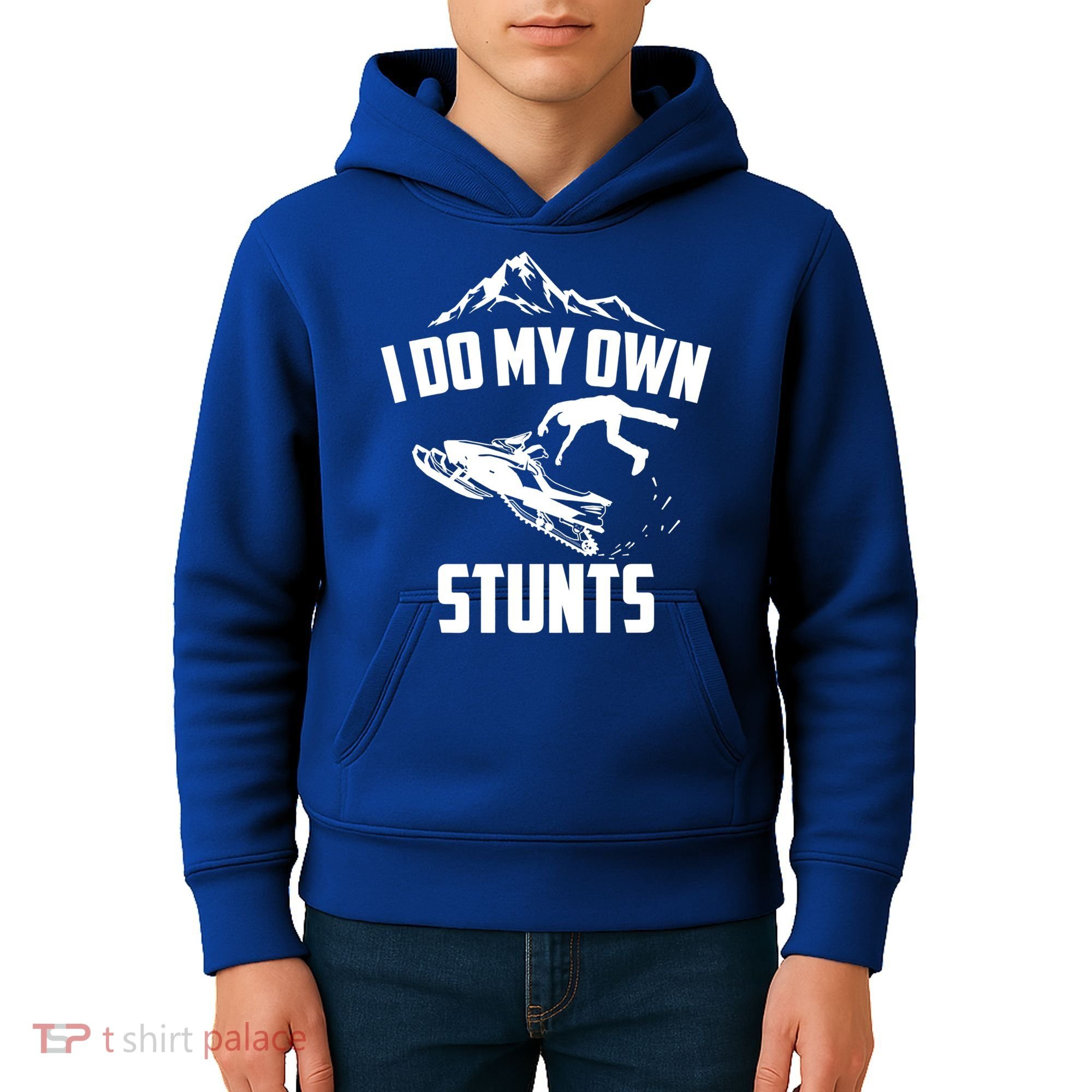 I Do My Own Stunts Snowmobile Cool Gift Kids Hoodie