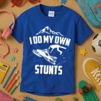 I Do My Own Stunts Snowmobile Cool Gift Kids T-Shirt thumb 3
