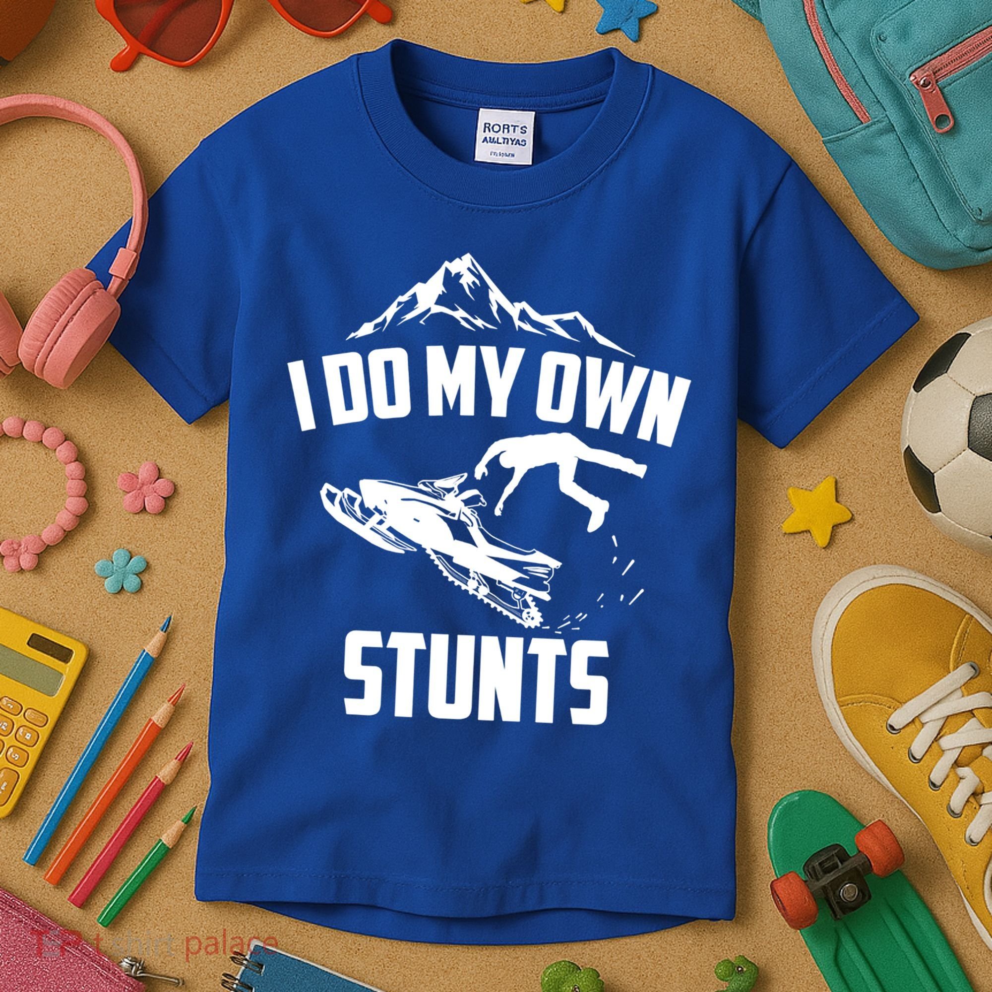 I Do My Own Stunts Snowmobile Cool Gift Kids T-Shirt