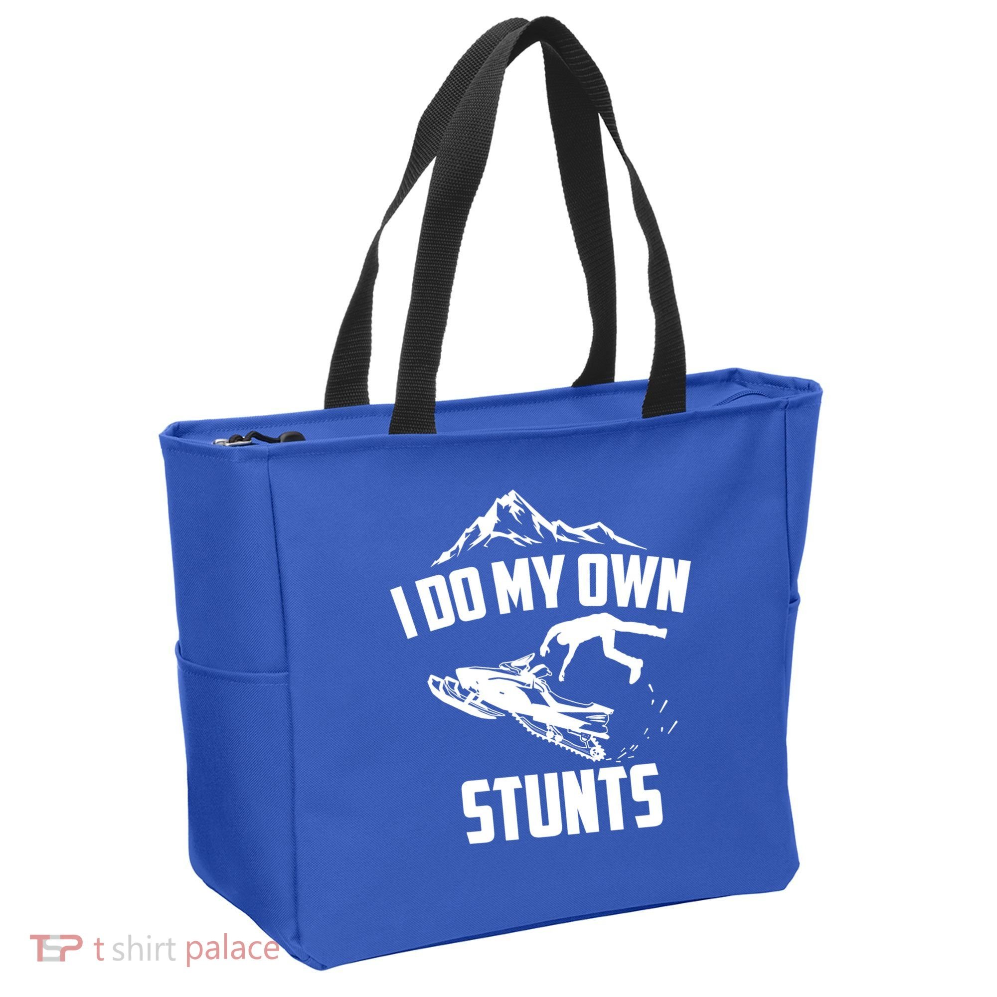 I Do My Own Stunts Snowmobile Cool Gift Tote Bag