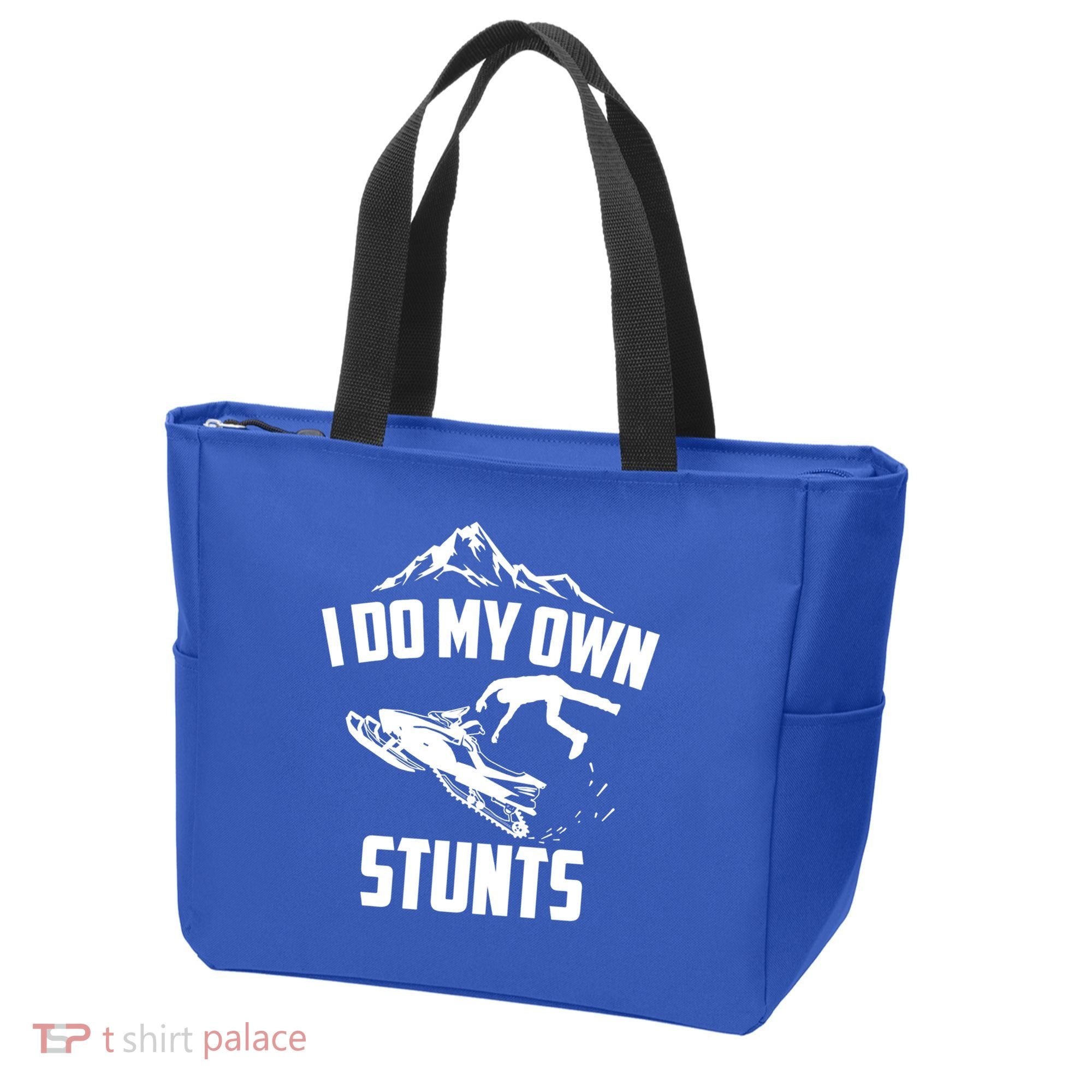 I Do My Own Stunts Snowmobile Cool Gift Tote Bag