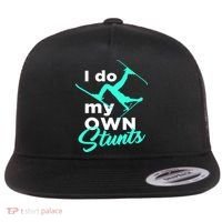 I Do My Own Stunts Jet Ski Lover Gift For Skier Flat Bill Trucker Hat thumb 0