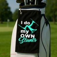 I Do My Own Stunts Jet Ski Lover Gift For Skier Golf Towel thumb 2