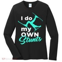 I Do My Own Stunts Jet Ski Lover Gift For Skier Women's Long Sleeve Shirt thumb 0