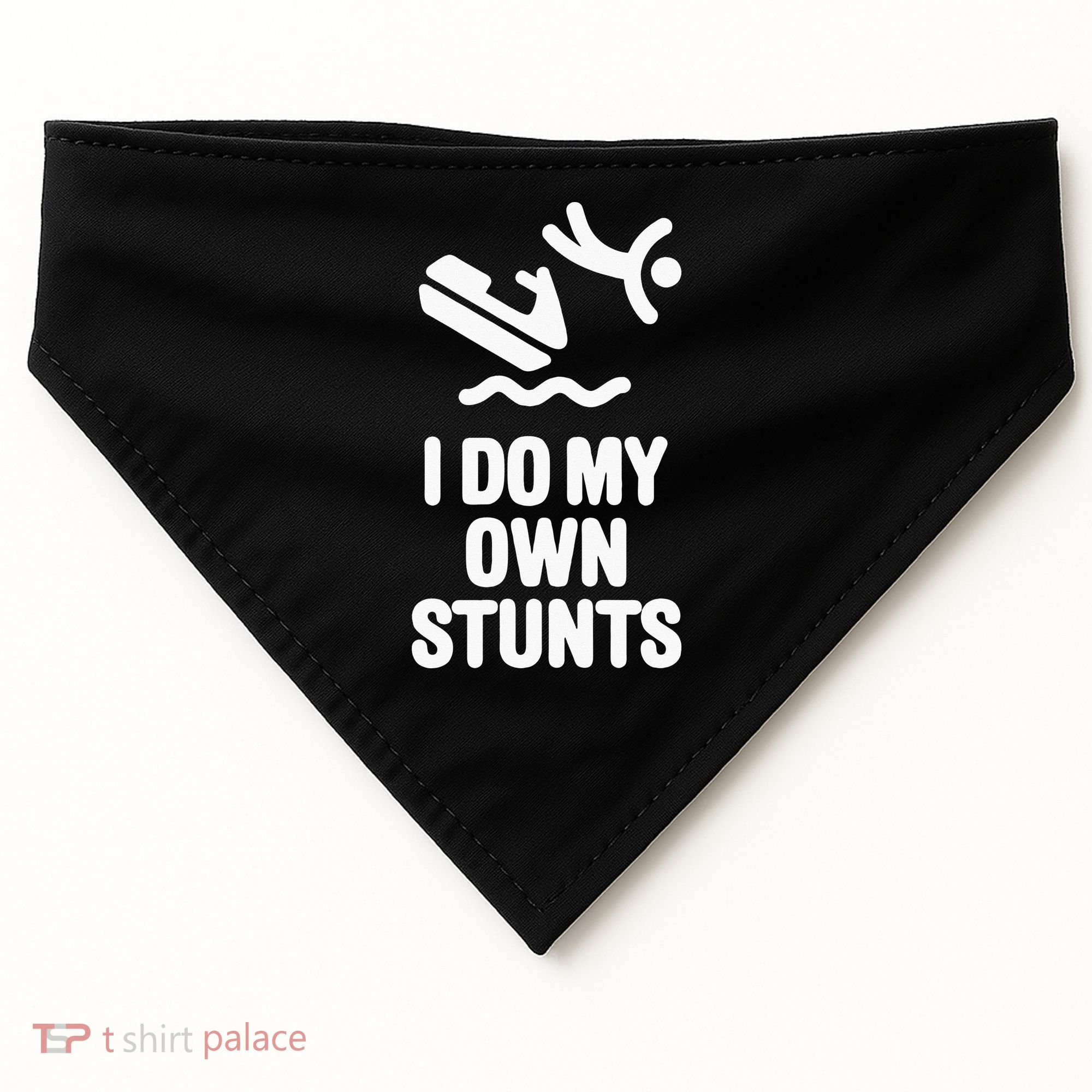 I Do My Own Stunts Jet Ski Personal Watercraft PWC Gift USA-Made Doggie Bandana