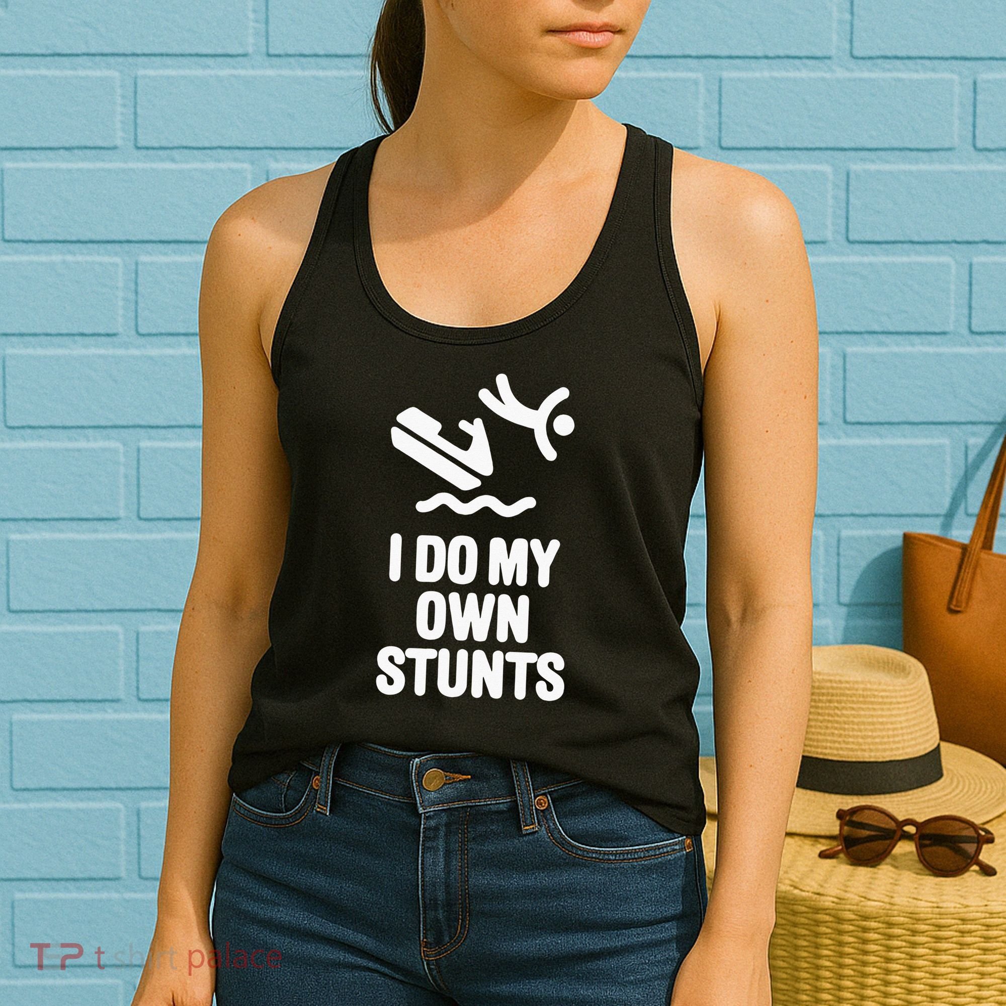I Do My Own Stunts Jet Ski Personal Watercraft PWC Gift Women's Tank Top