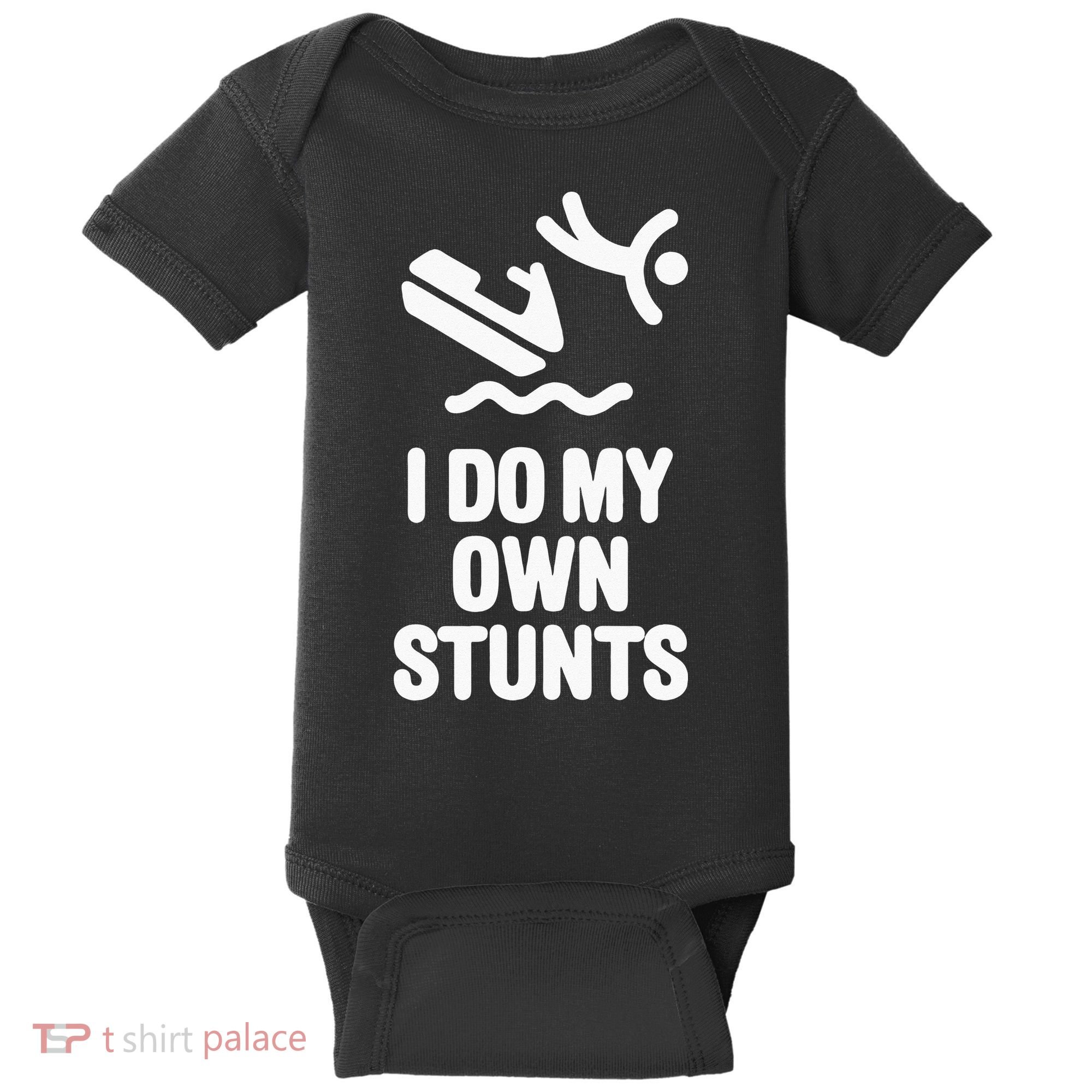 I Do My Own Stunts Jet Ski Personal Watercraft PWC Gift Baby Bodysuit