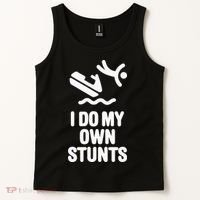 I Do My Own Stunts Jet Ski Personal Watercraft PWC Gift Tank Top thumb 2