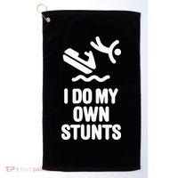 I Do My Own Stunts Jet Ski Personal Watercraft PWC Gift Golf Towel thumb 0