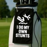 I Do My Own Stunts Jet Ski Personal Watercraft PWC Gift Golf Towel thumb 2