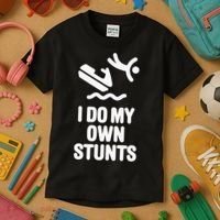 I Do My Own Stunts Jet Ski Personal Watercraft PWC Gift Kids T-Shirt thumb 3