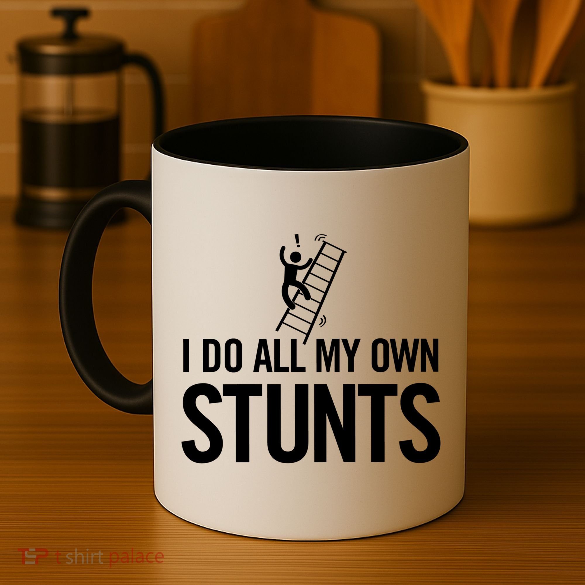 I Do My Own Stunts Ladder Fall Funny Gift Coffee Mug