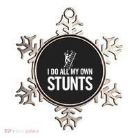I Do My Own Stunts Ladder Fall Funny Gift Ornament thumb 0