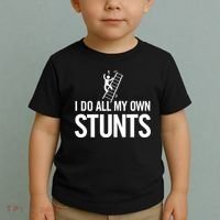 I Do My Own Stunts Ladder Fall Funny Gift Toddler T-Shirt thumb 2