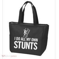 I Do My Own Stunts Ladder Fall Funny Gift Tote Bag thumb 3