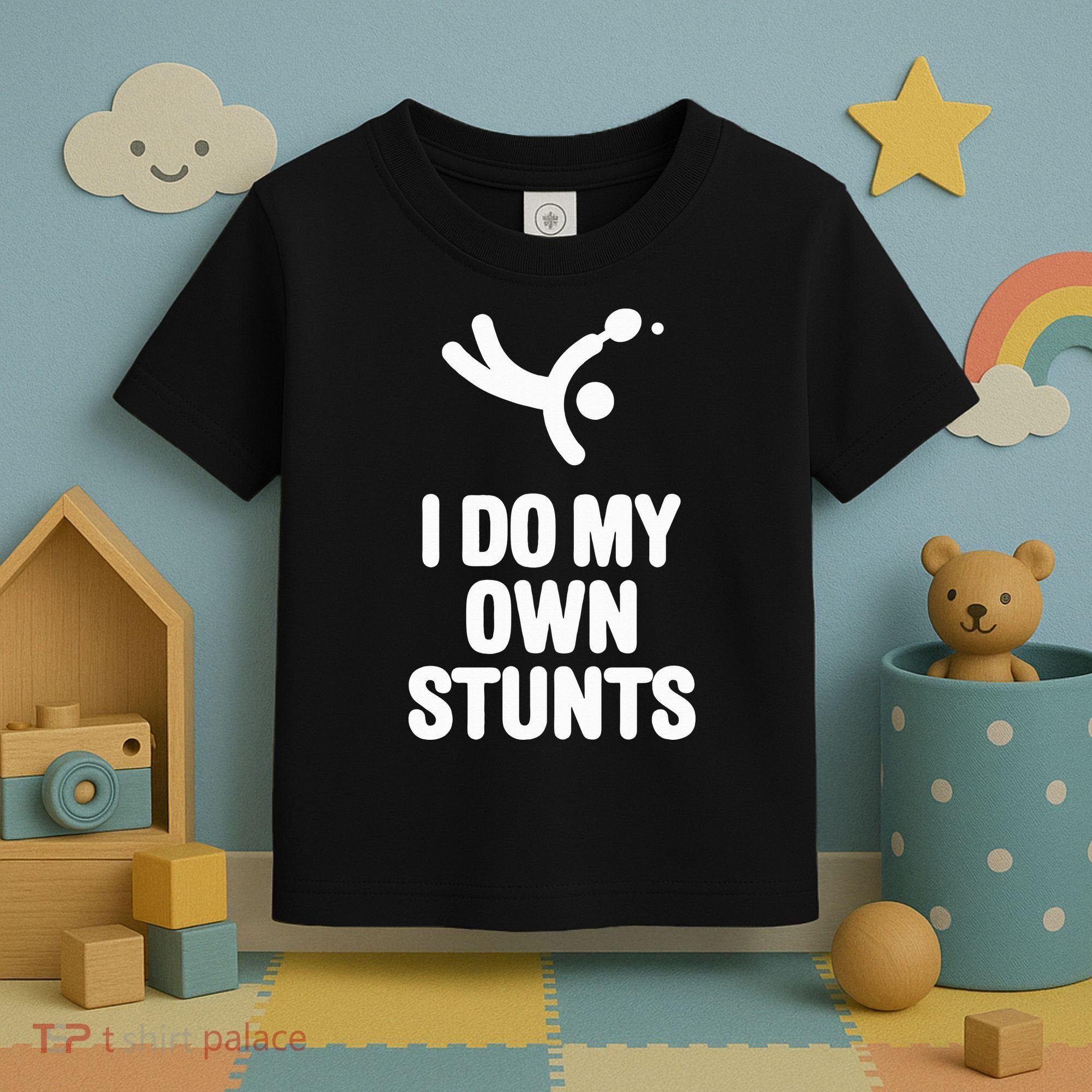I Do My Own Stunts Funny Table Tennis Paddle Ping Pong Gift Toddler T-Shirt