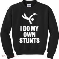 I Do My Own Stunts Funny Table Tennis Paddle Ping Pong Gift Kids Sweatshirt thumb 0