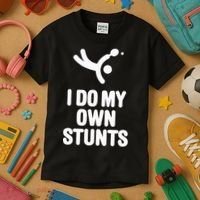 I Do My Own Stunts Funny Table Tennis Paddle Ping Pong Gift Kids T-Shirt thumb 3