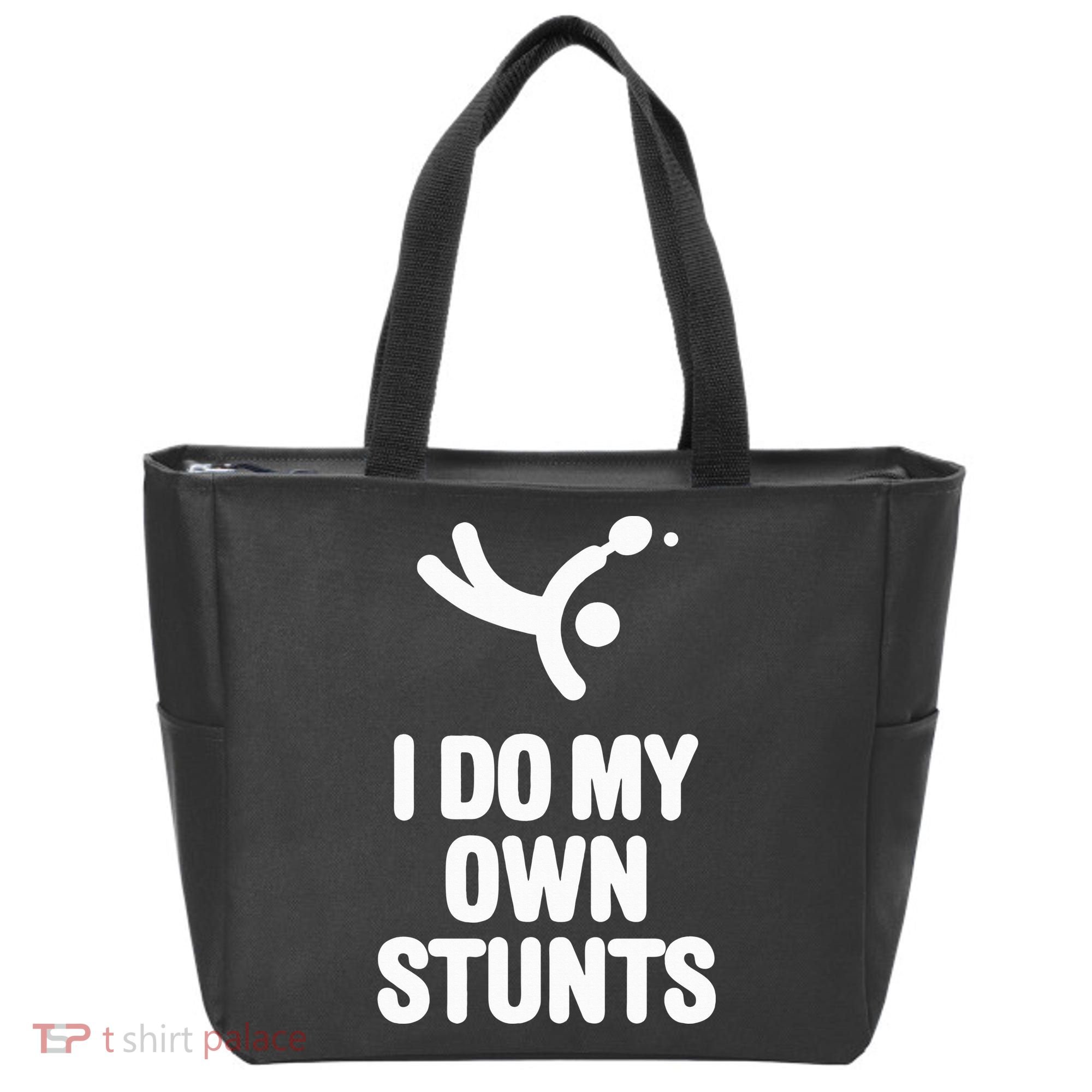 I Do My Own Stunts Funny Table Tennis Paddle Ping Pong Gift Tote Bag