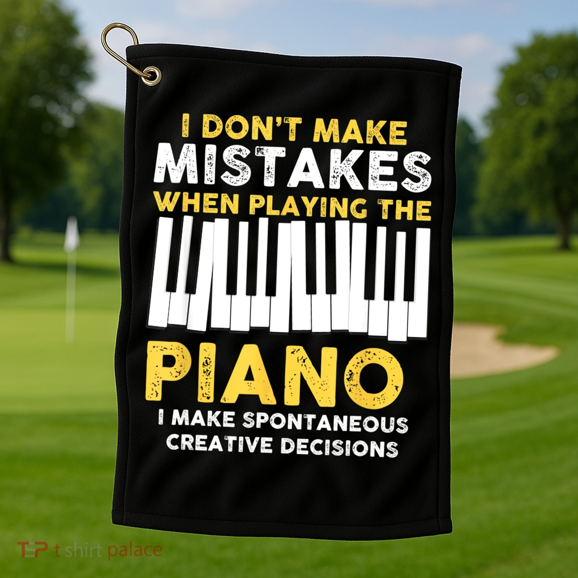 I Don't Make Mistakes Piano Musician Humor Golf Towel