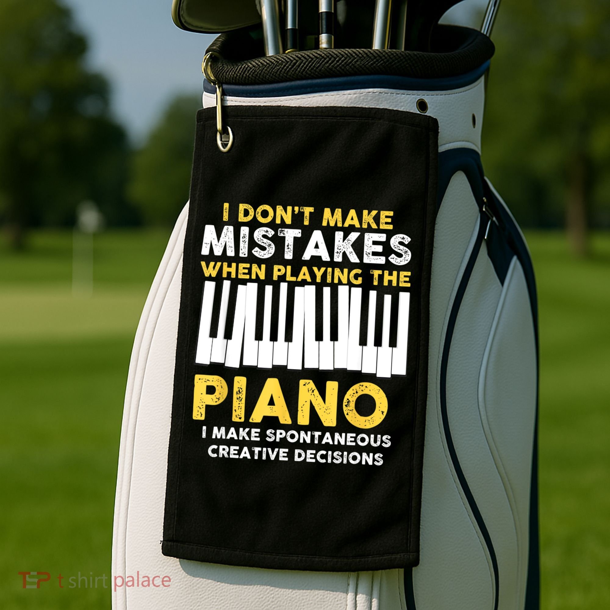 I Don't Make Mistakes Piano Musician Humor Golf Towel