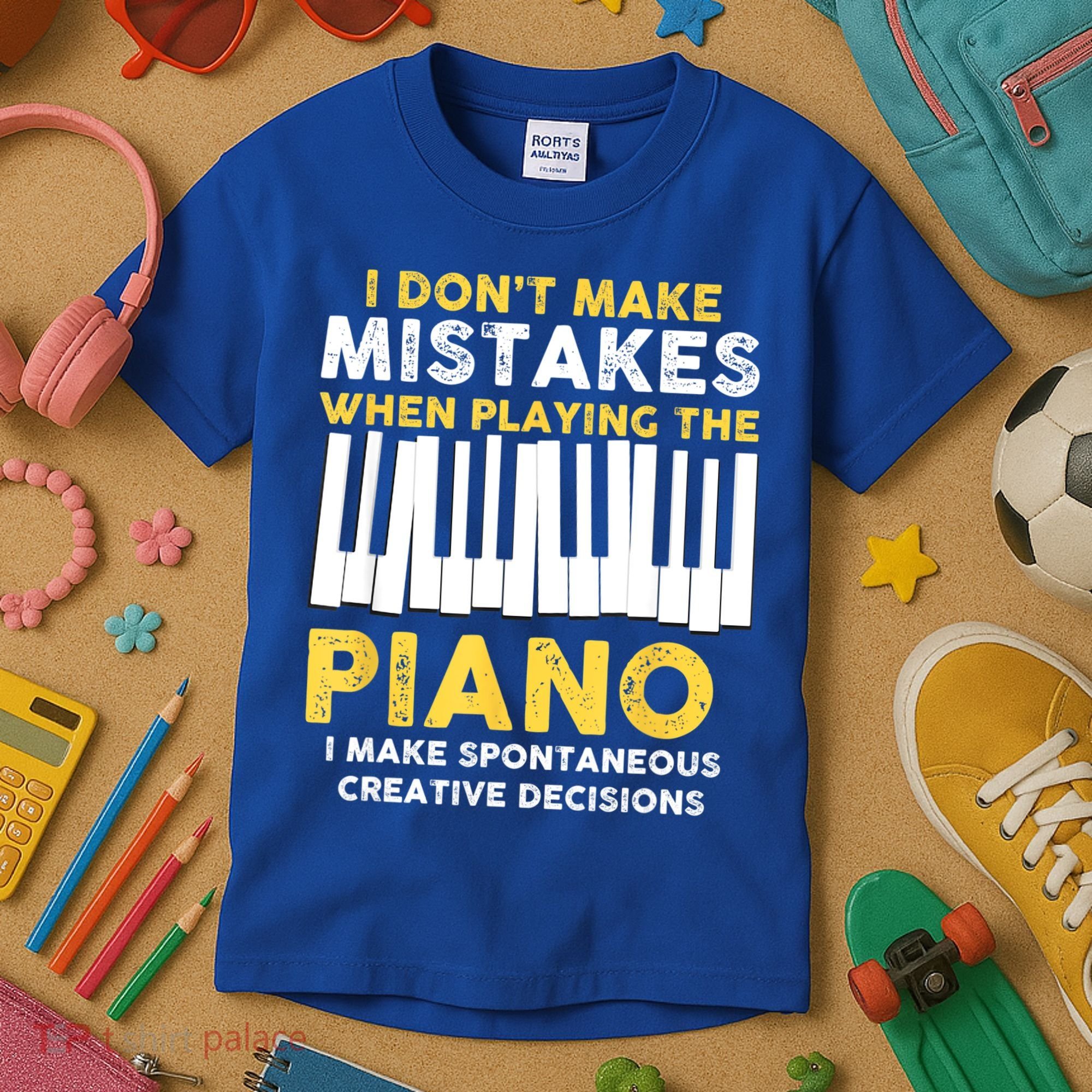 I Don't Make Mistakes Piano Musician Humor Kids T-Shirt