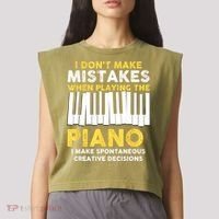 I Don't Make Mistakes Piano Musician Humor Garment-Dyed Women's Muscle Tee thumb 2